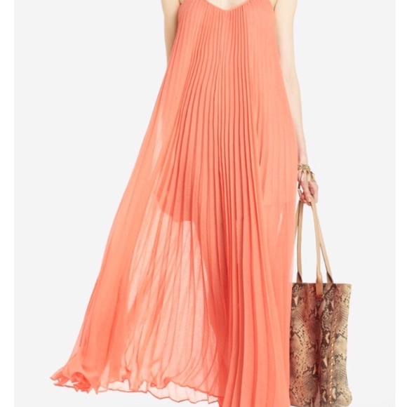 BCBGMaxAzria Dresses & Skirts - BCBGMaxazria Orange Pleated Maxi Dress